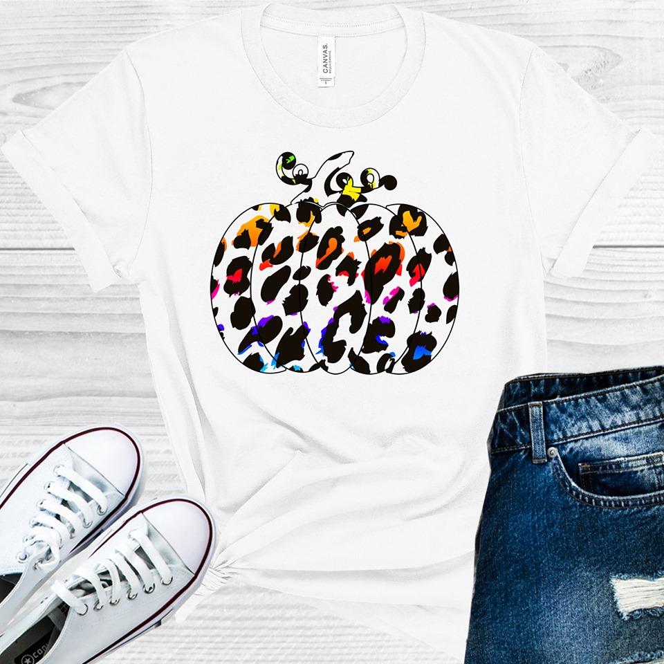 Rainbow Leopard Pumpkin Graphic Tee