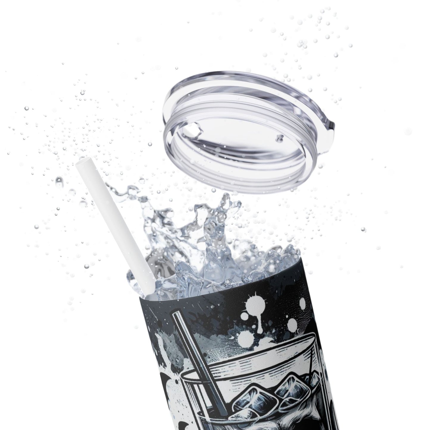 Cold Ice Skellie Skinny Tumbler with Straw, 20oz