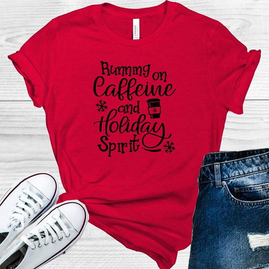Running on Caffeine and Holiday Spirit Graphic Tee