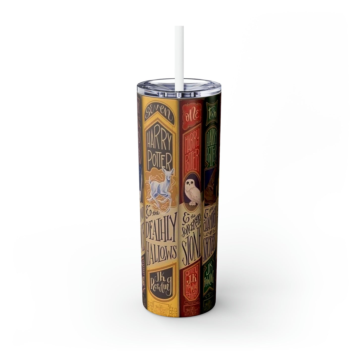 HP Books Skinny Tumbler with Straw, 20oz