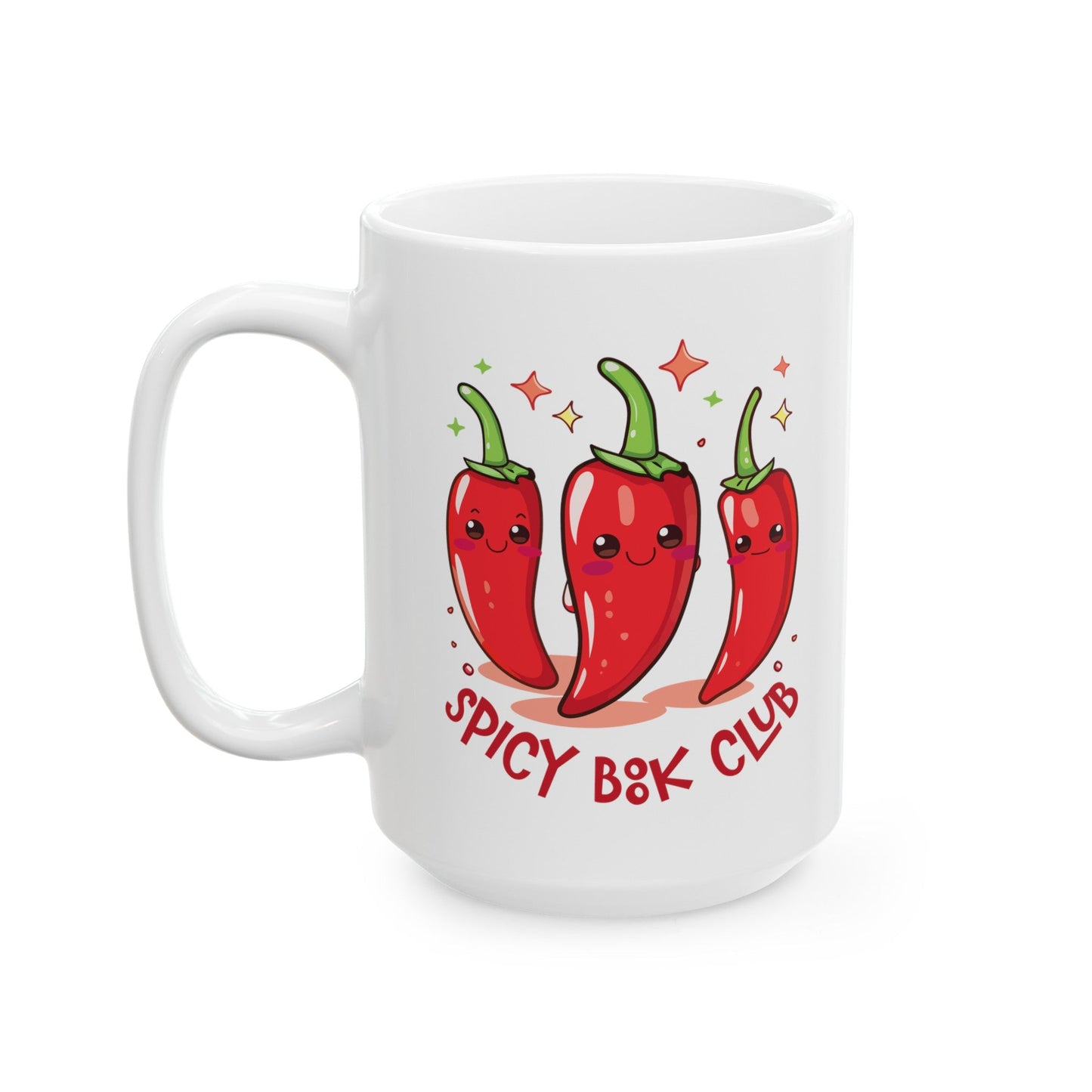 Spicy Book Club Peppers Ceramic Mug, (11oz, 15oz)