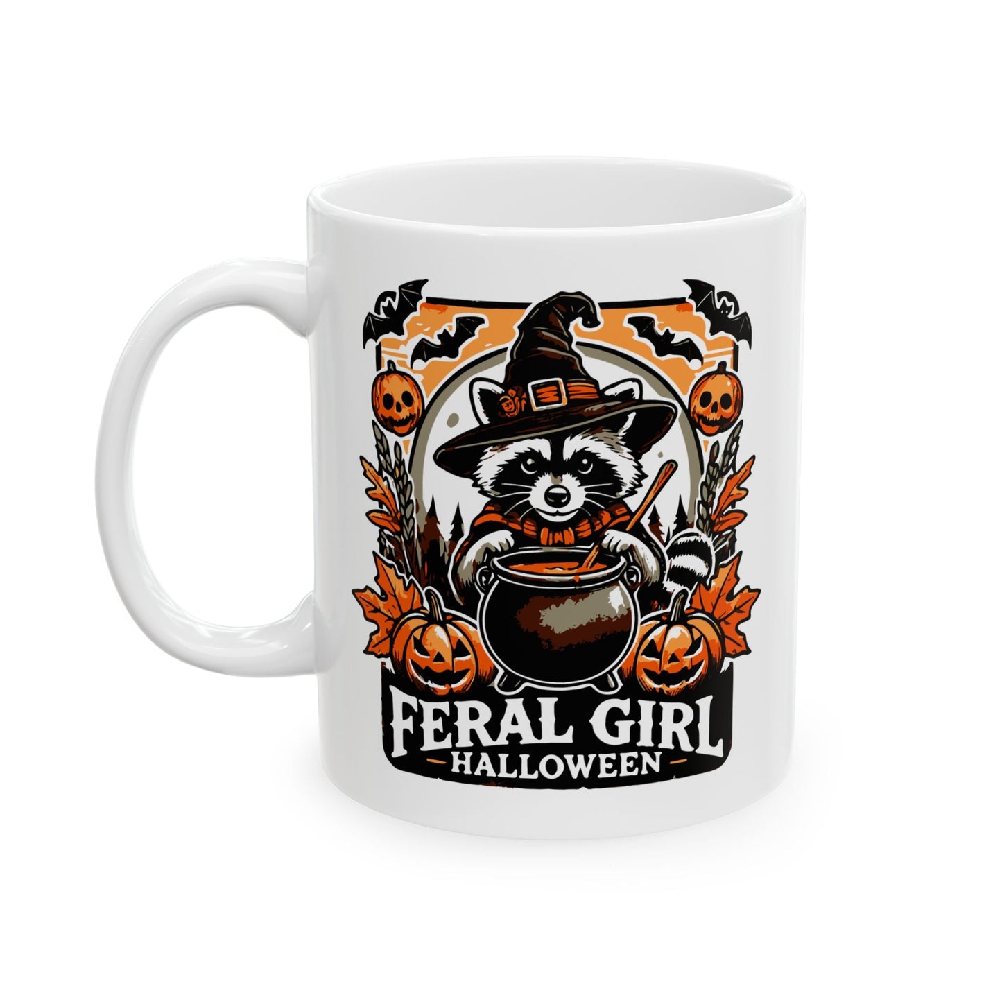 Feral Girl Halloween Ceramic Mug, (11oz, 15oz)