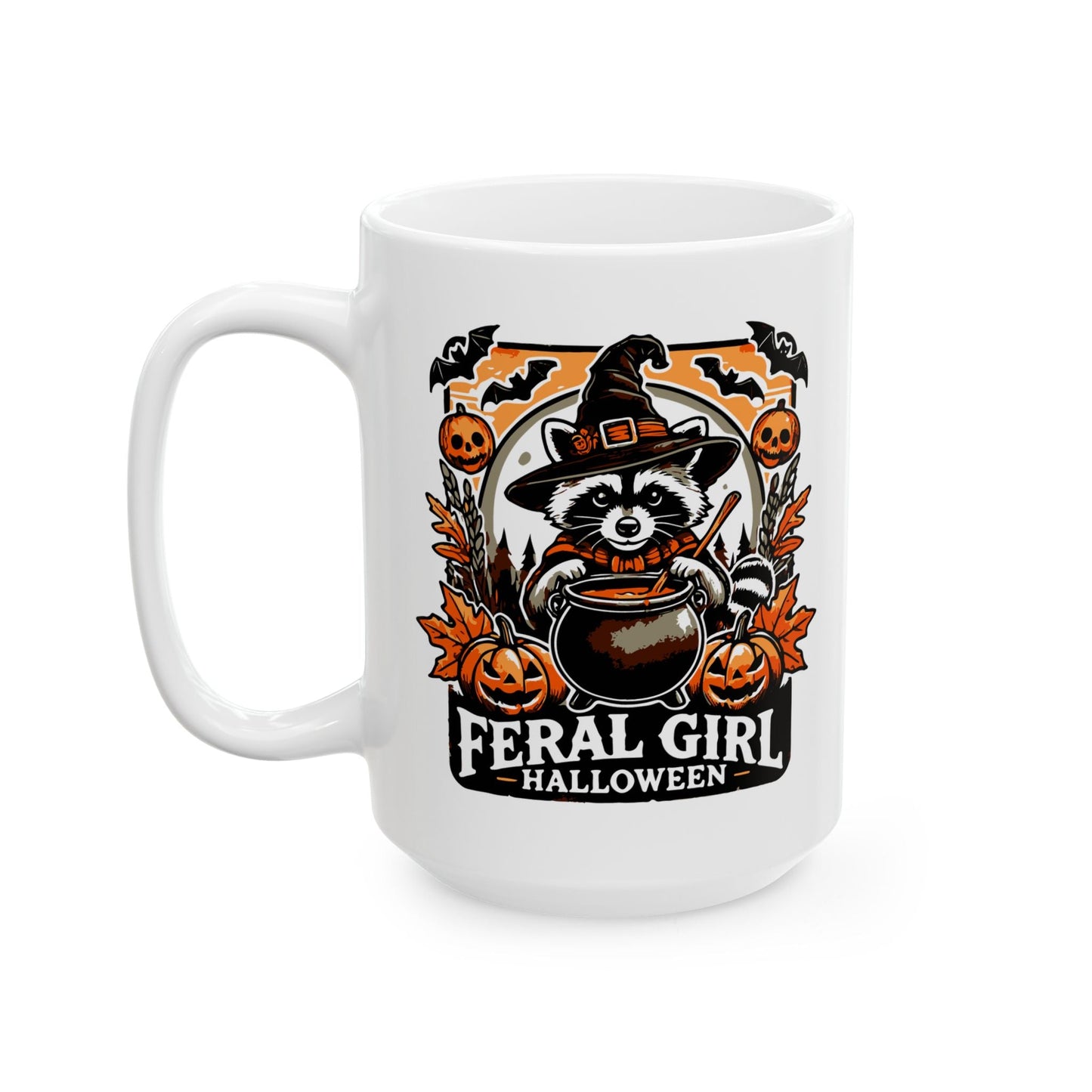 Feral Girl Halloween Ceramic Mug, (11oz, 15oz)