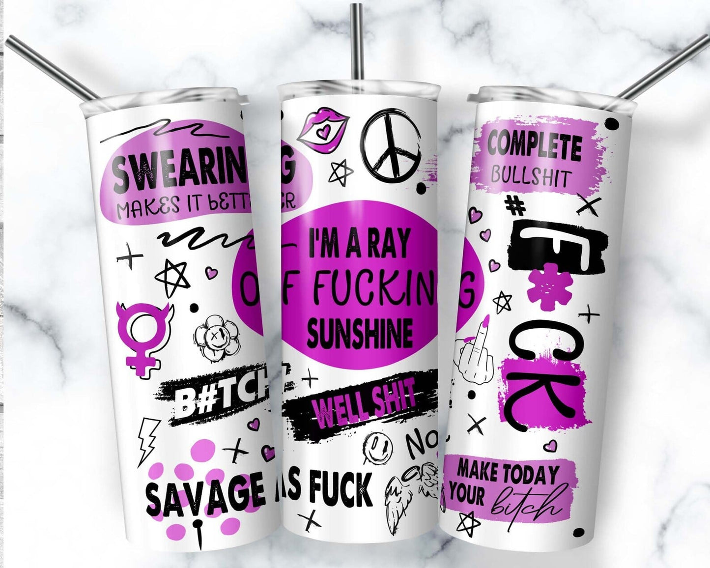 Naughty I'm a Ray of Sunshine 20 oz Skinny Tumbler