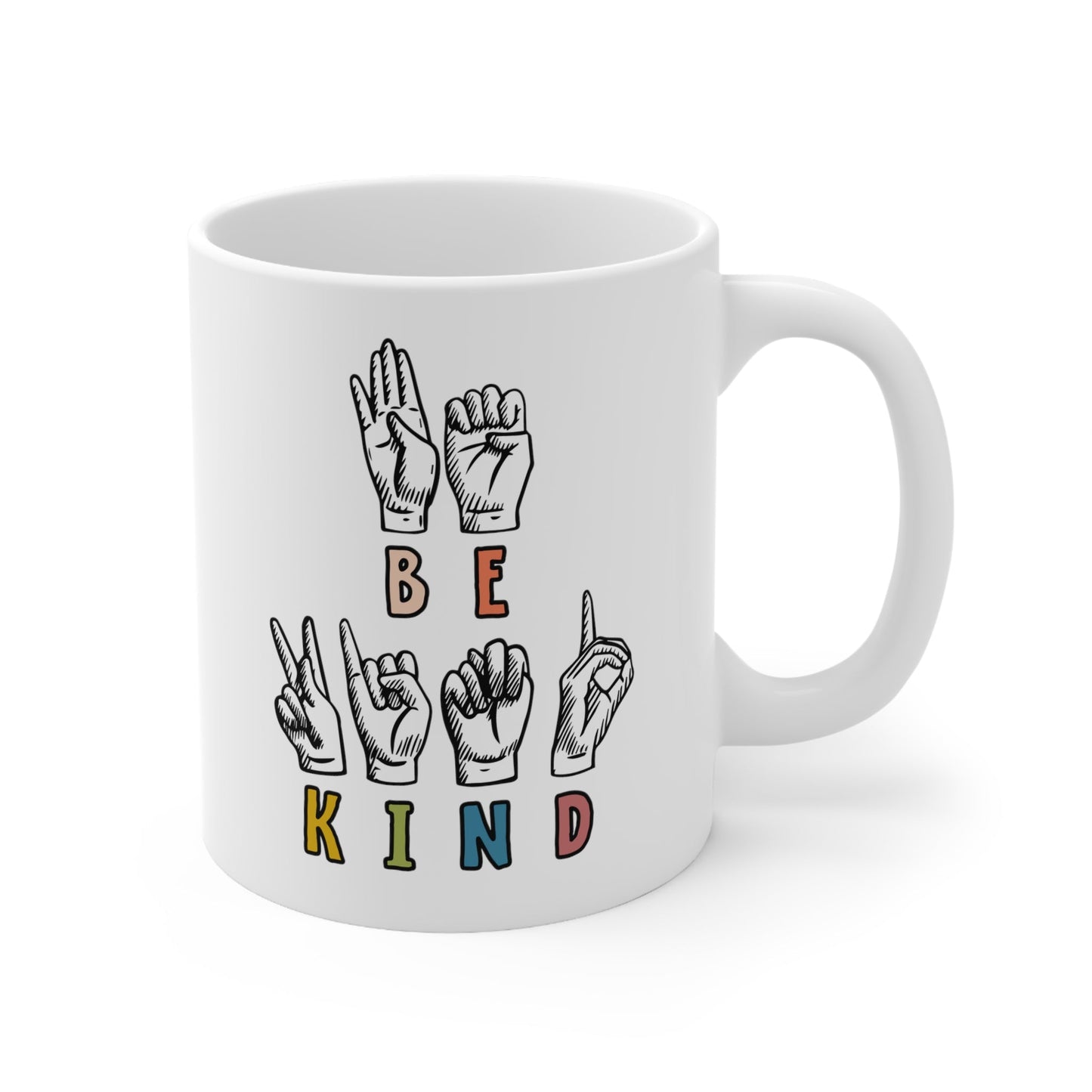 Be Kind Sign Language Ceramic Mug 11oz