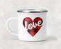 Love Buffalo Plaid Heart Mug