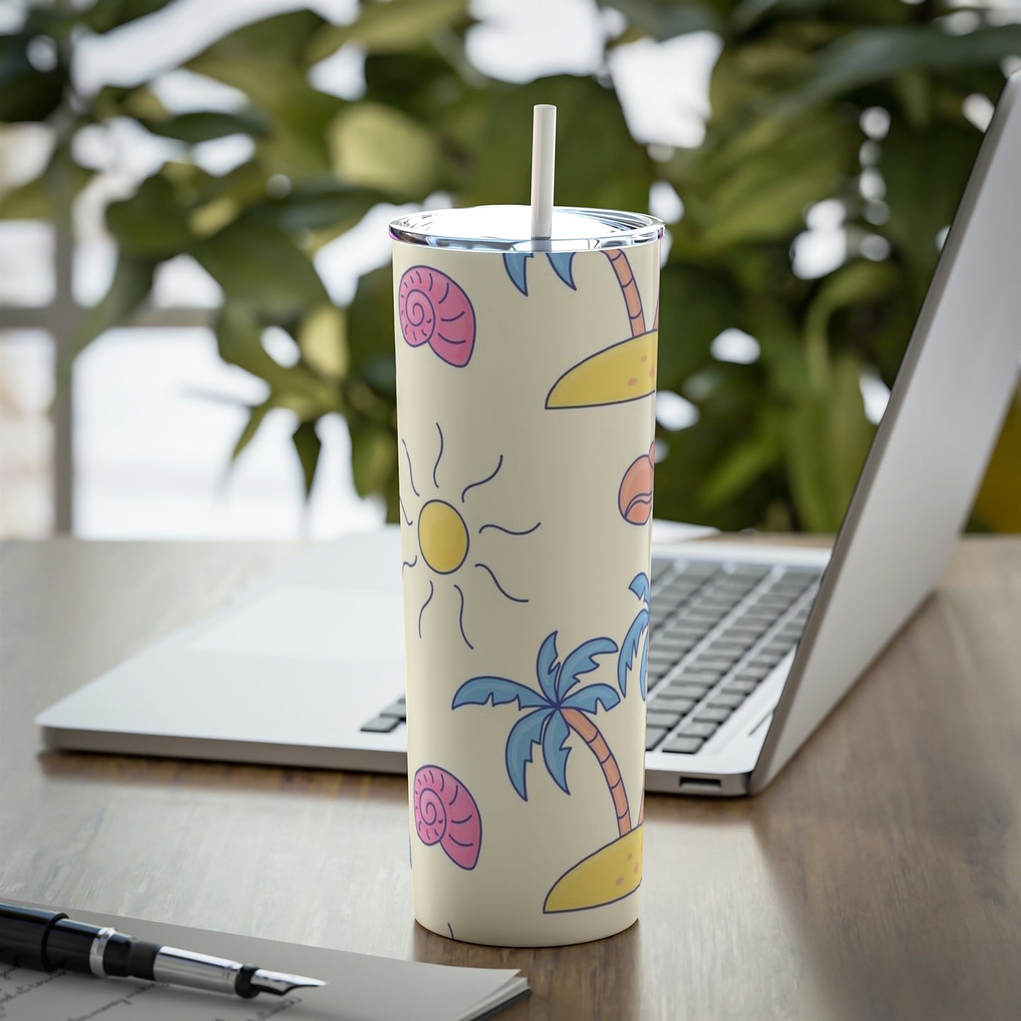 Beach Vibes Skinny Tumbler