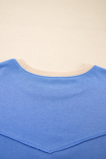 Khaki Exposed Seam Floral Mixed Patchwork Plus Size Top