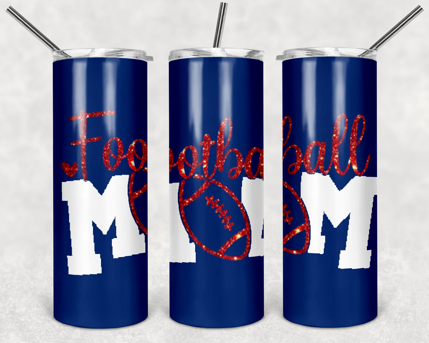 Football Mom 20 oz Skinny Tumbler