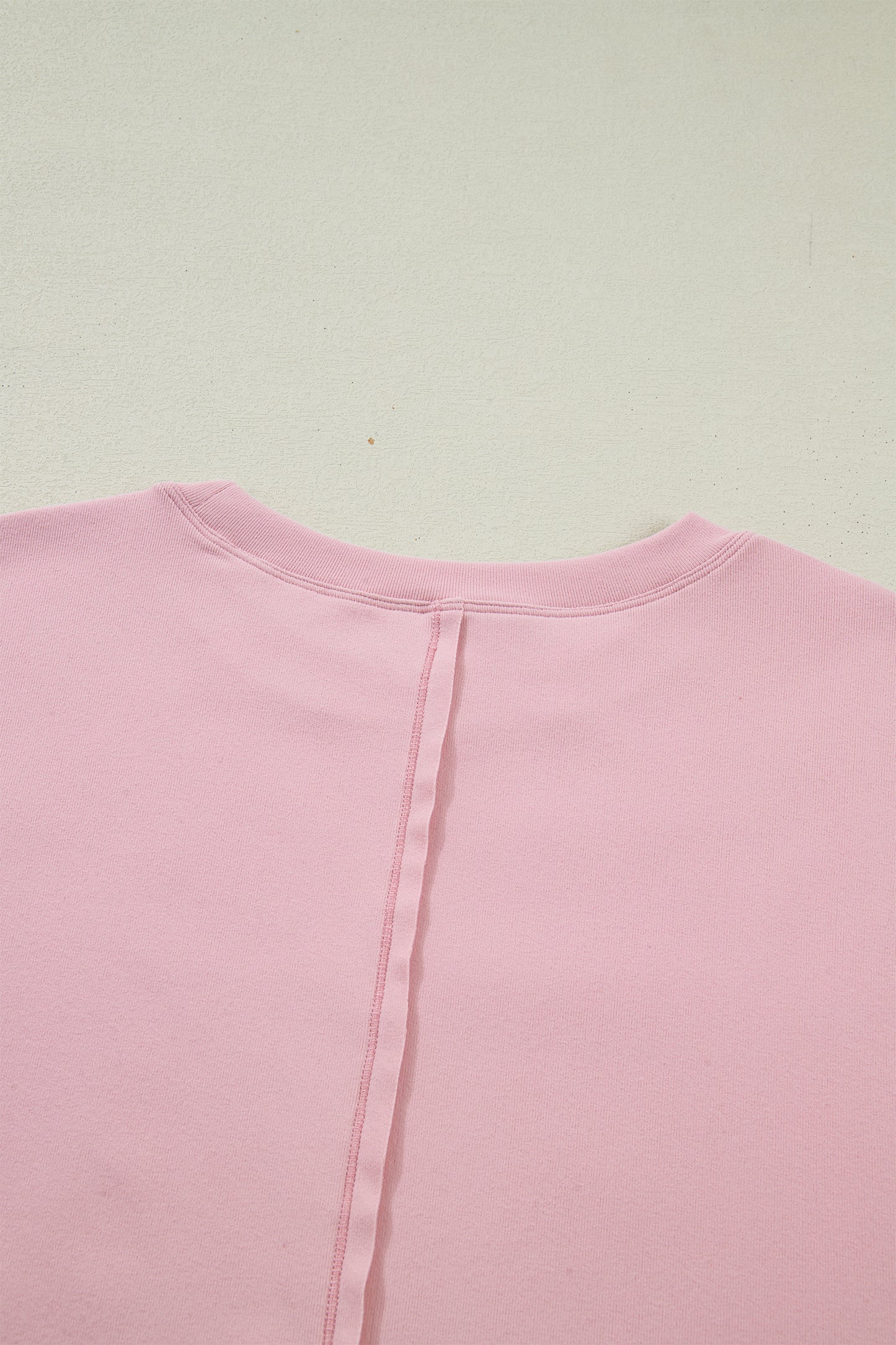 Black Solid Color Bow Textured Patchwork Long Sleeve Tee