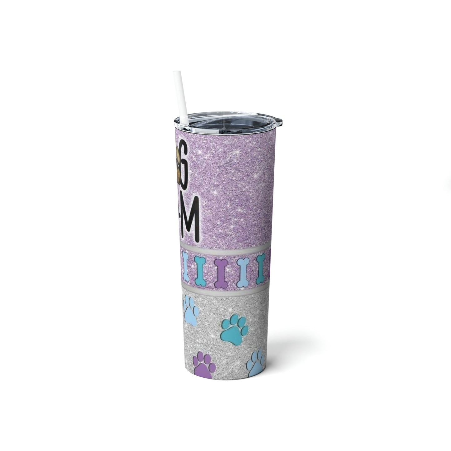 Dog Mom (Purple) Skinny Tumbler