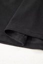 Black Solid Color Bow Textured Patchwork Long Sleeve Tee