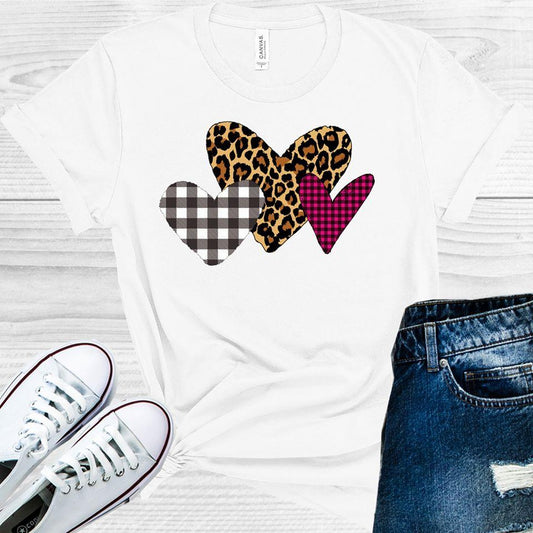 Leopard and Plaid Hearts Graphic Tee