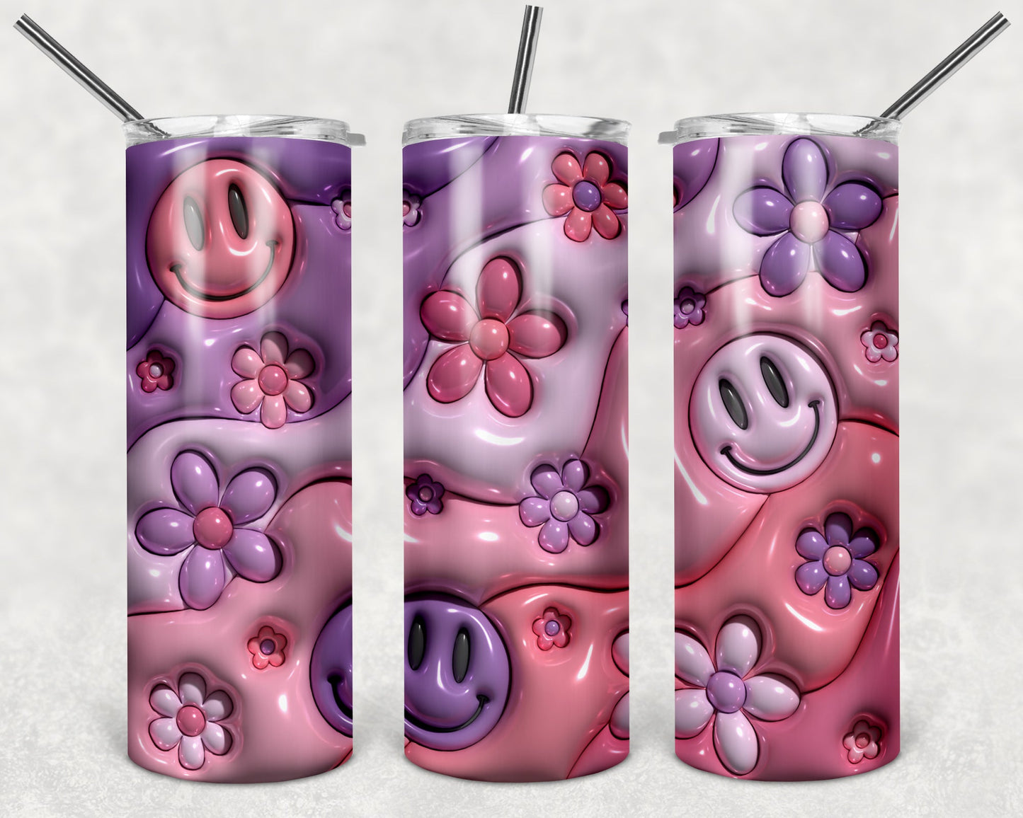 Puff Happy Faces 20 oz Skinny Tumbler