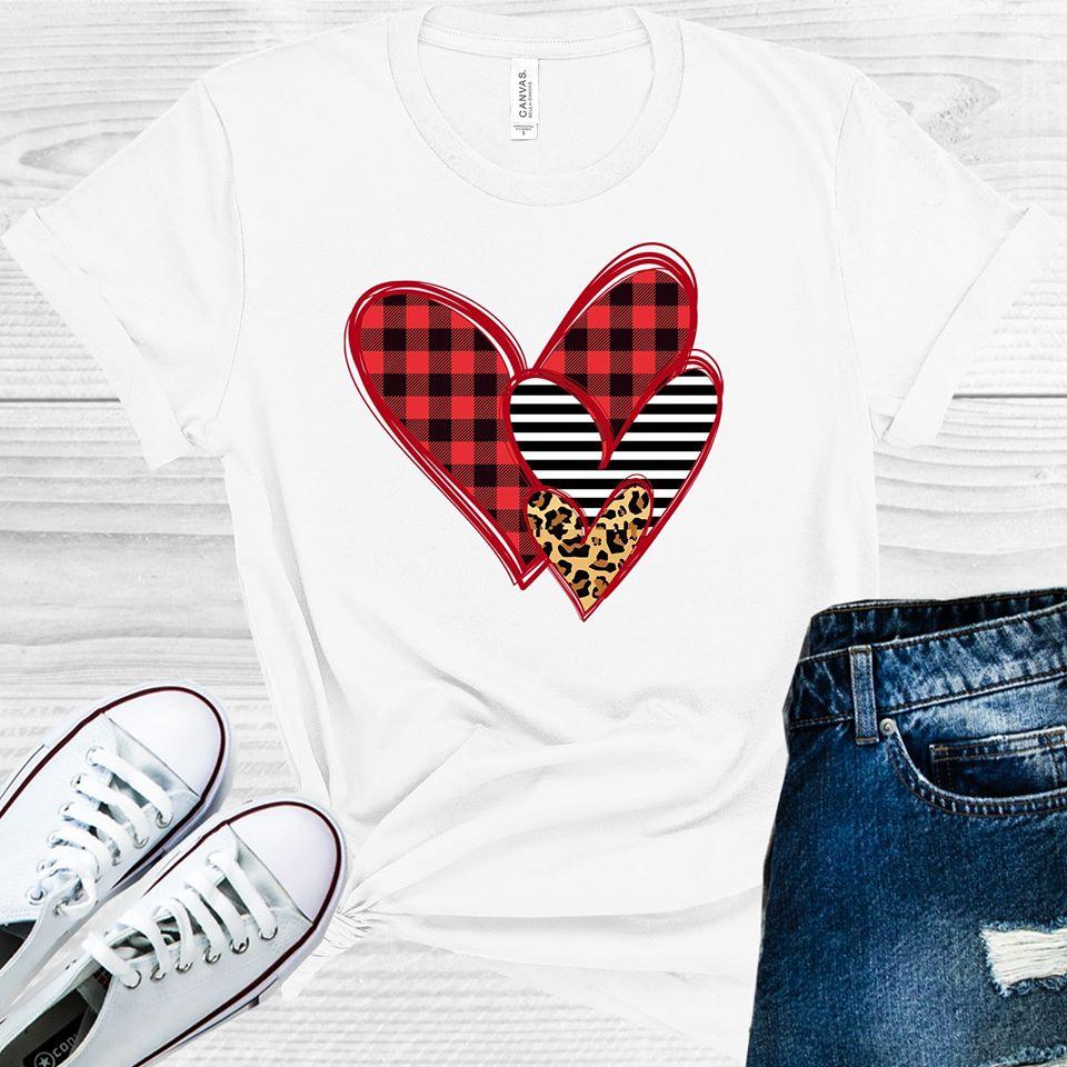 Plaid Leopard Stripe Hearts Graphic Tee