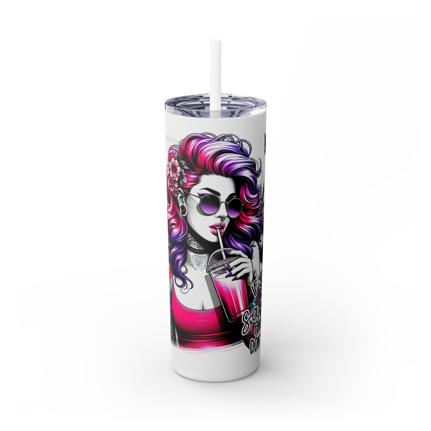 If You Dont Want A Sarcastic Answer Dont Ask Me Skinny Tumbler with Straw, 20oz