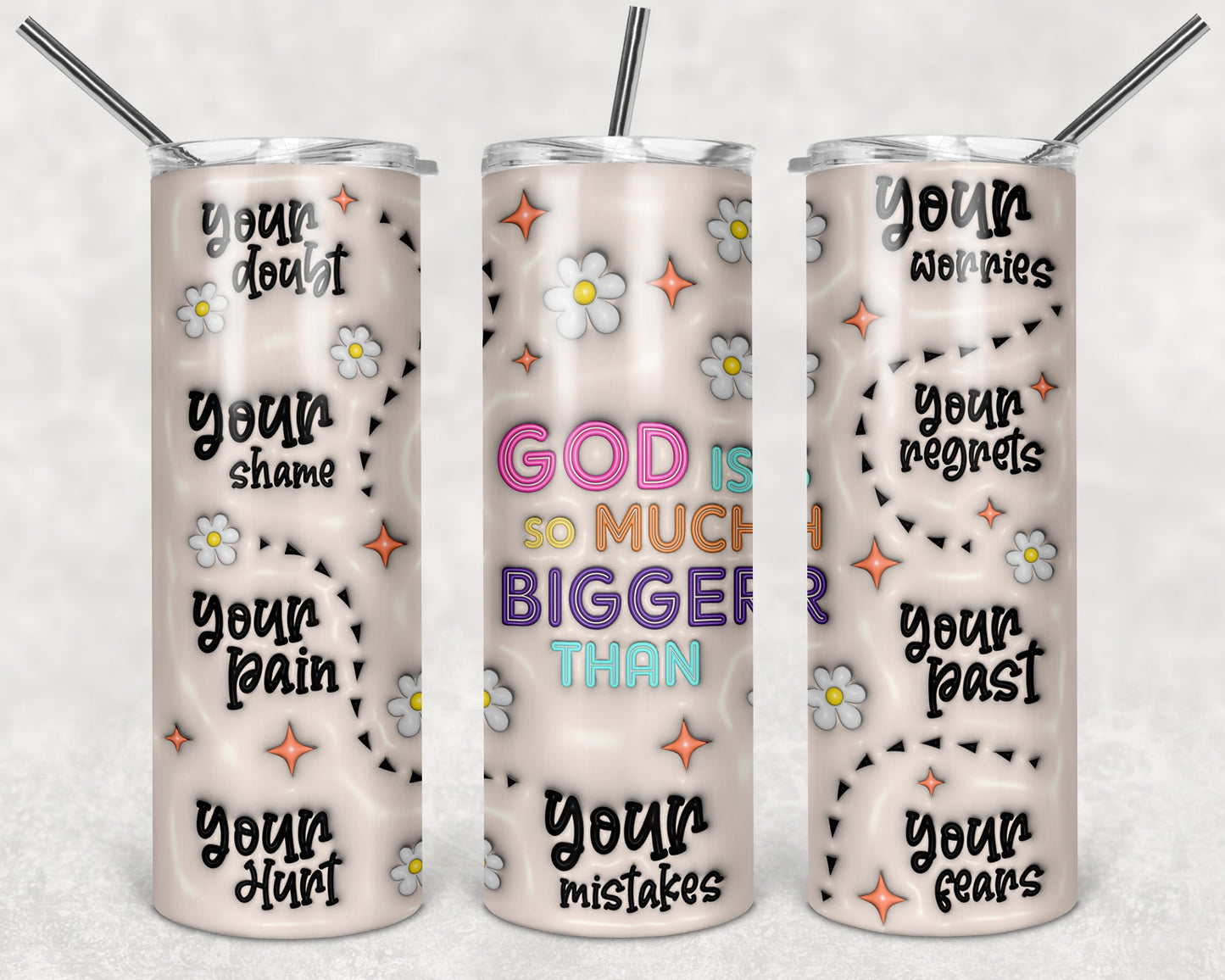 God is Much Bigger 20 oz Skinny Tumbler
