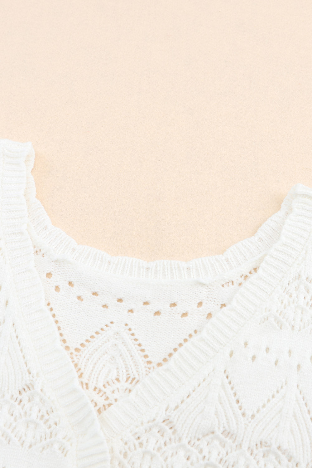 Surplice V Openwork Textured Sweater