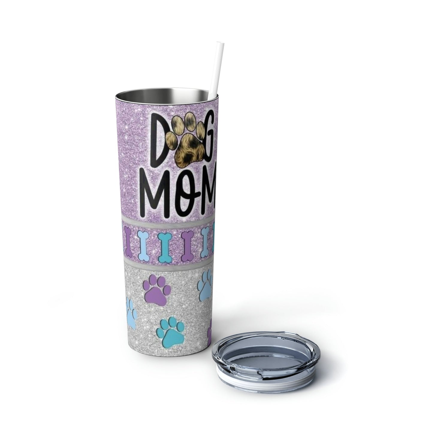 Dog Mom (Purple) Skinny Tumbler