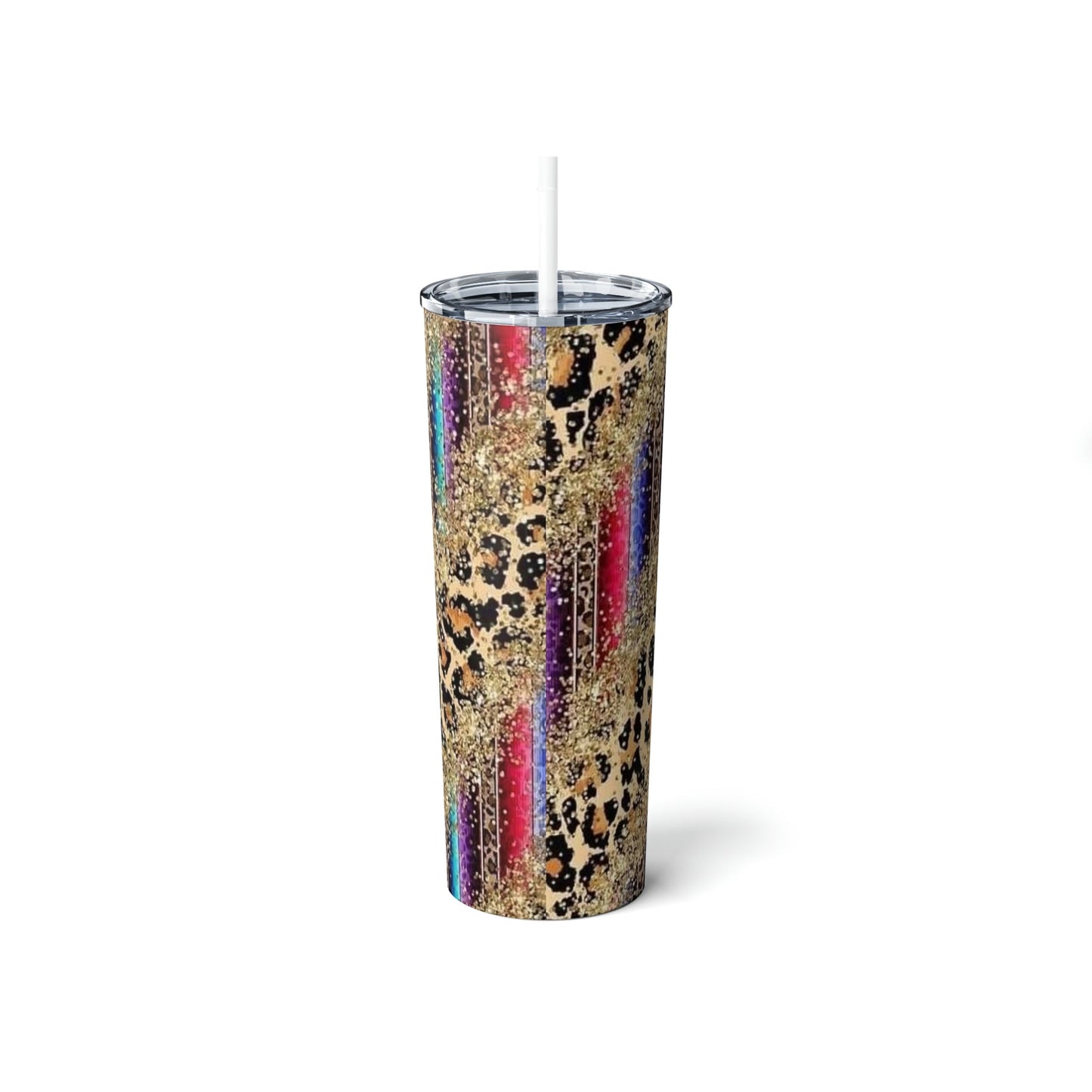 Leopard and Serape - Skinny Tumbler