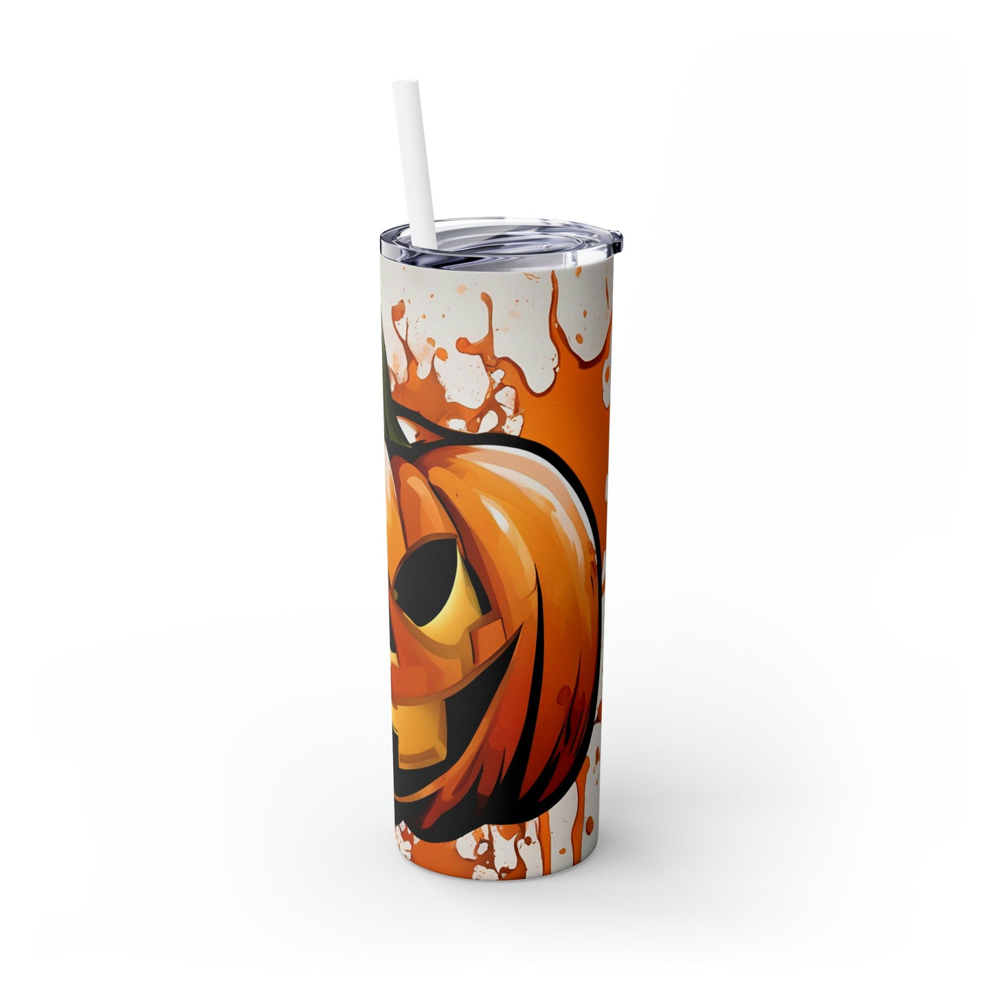 Jack O Skinny Tumbler with Straw, 20oz