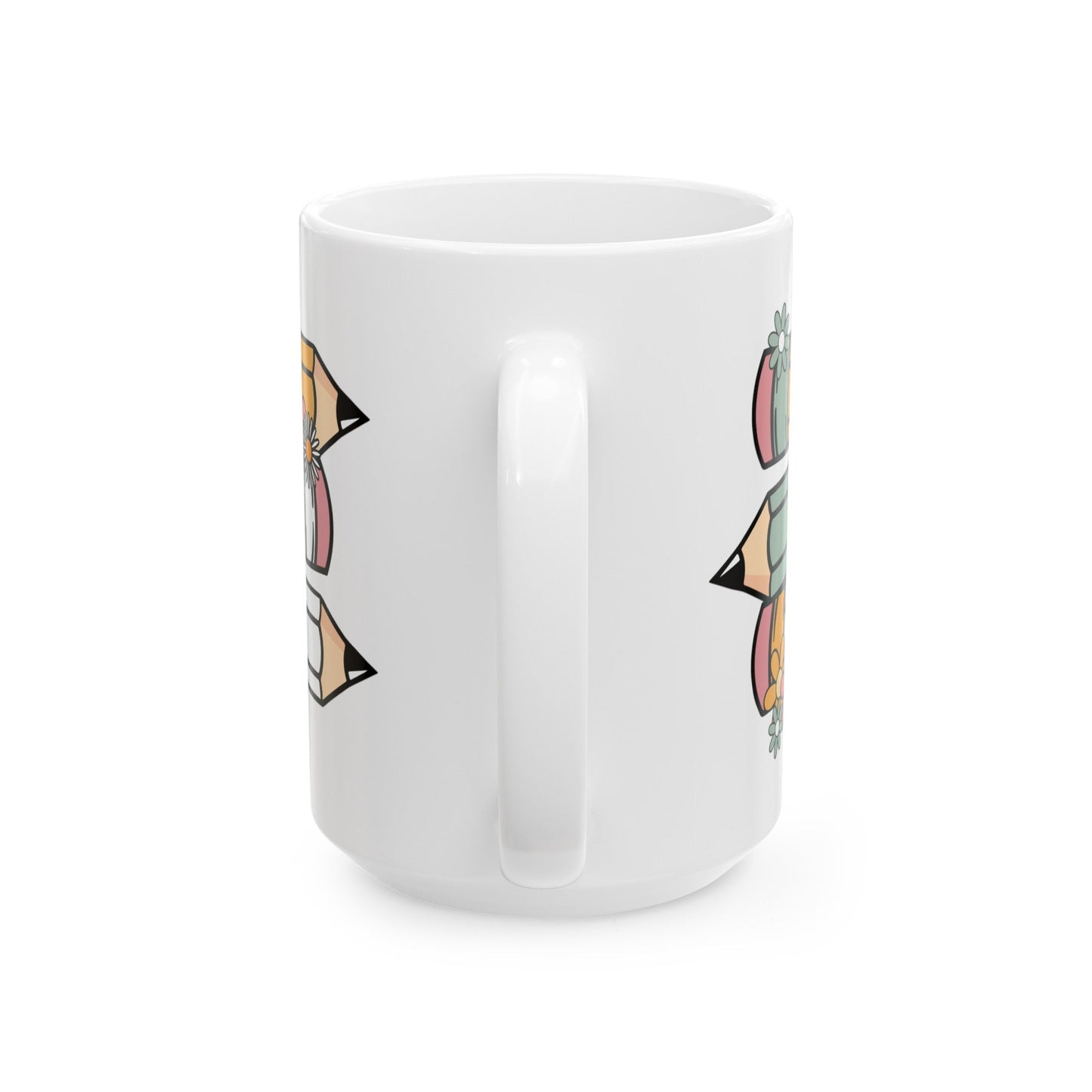 Tri Color Pencils Ceramic Mug, (11oz, 15oz)