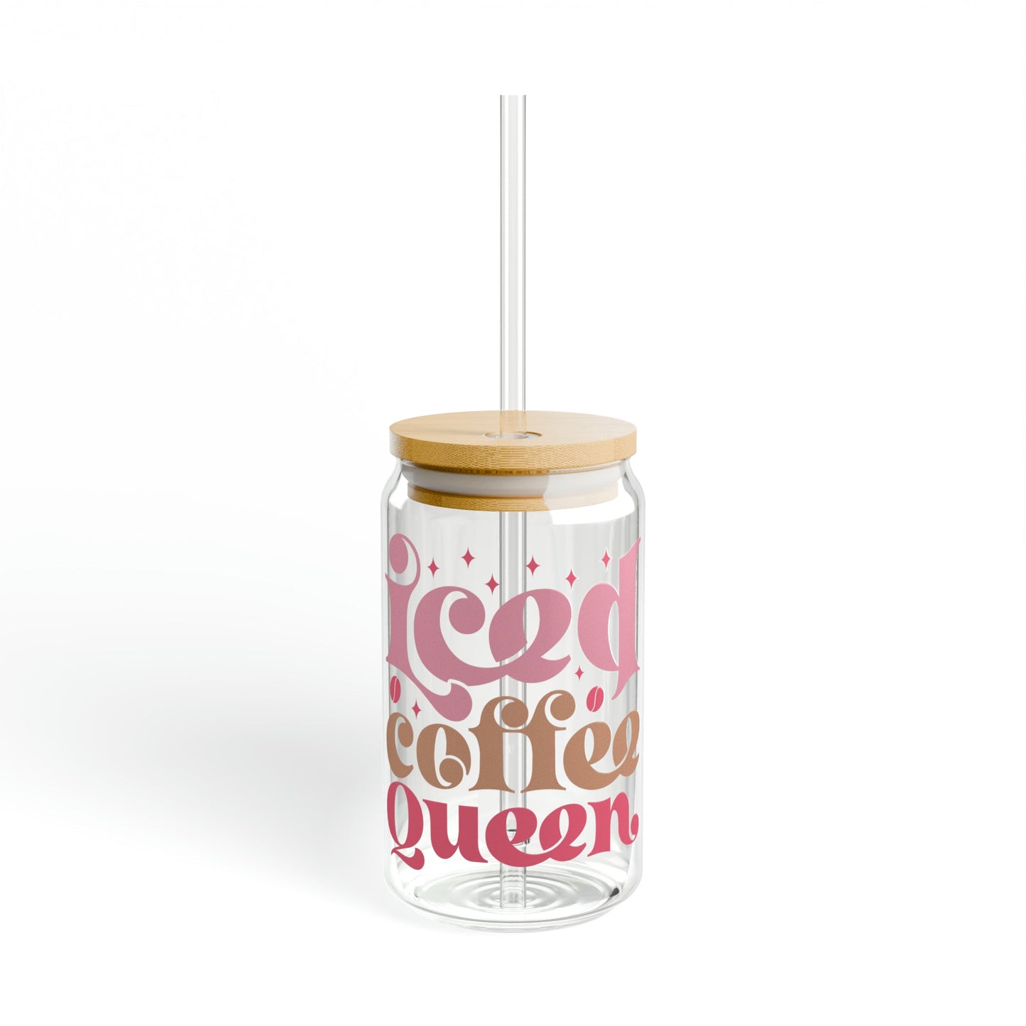 Iced Coffee Queen Sipper Glass, 16oz