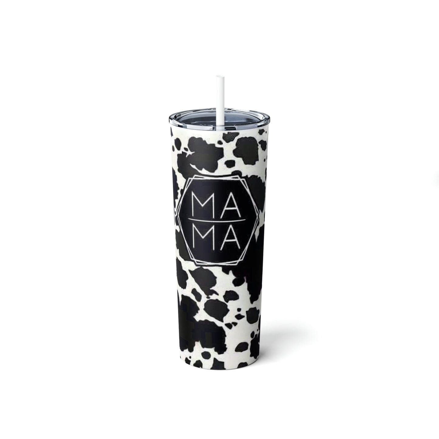 Mama Cowhide B&W Skinny Tumbler