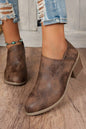 Black Suede Block Heel Ankle Boot
