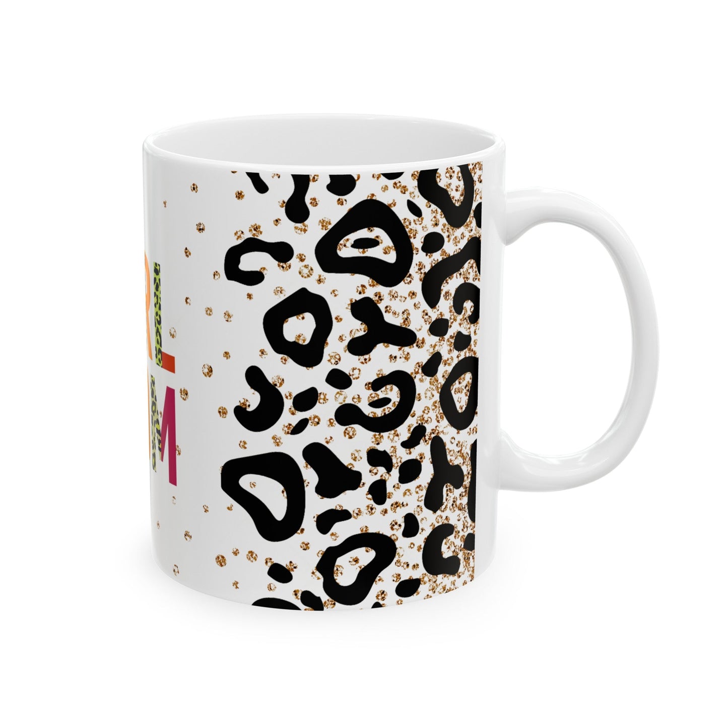 Girl Mom Leopard Ceramic Mug, (11oz, 15oz)