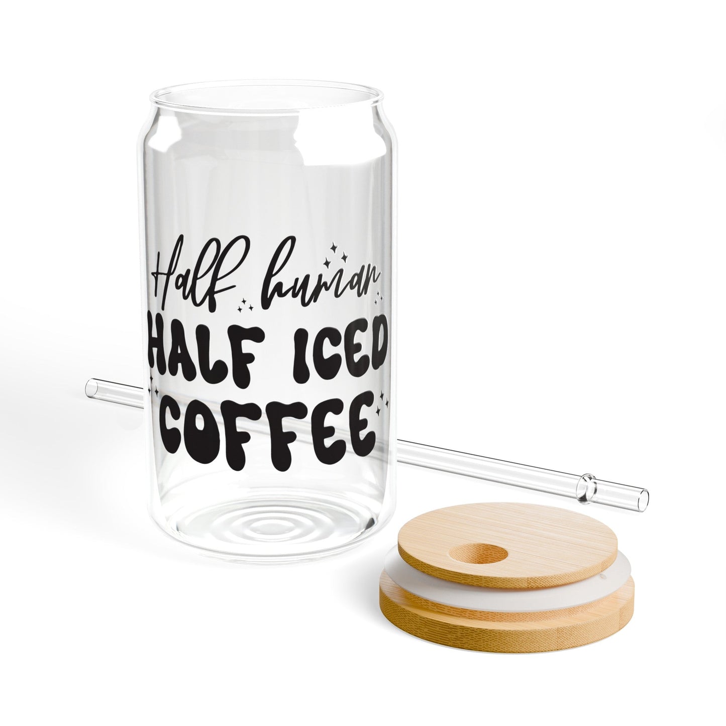 Half Human Half Iced Coffee Sipper Glass, 16oz