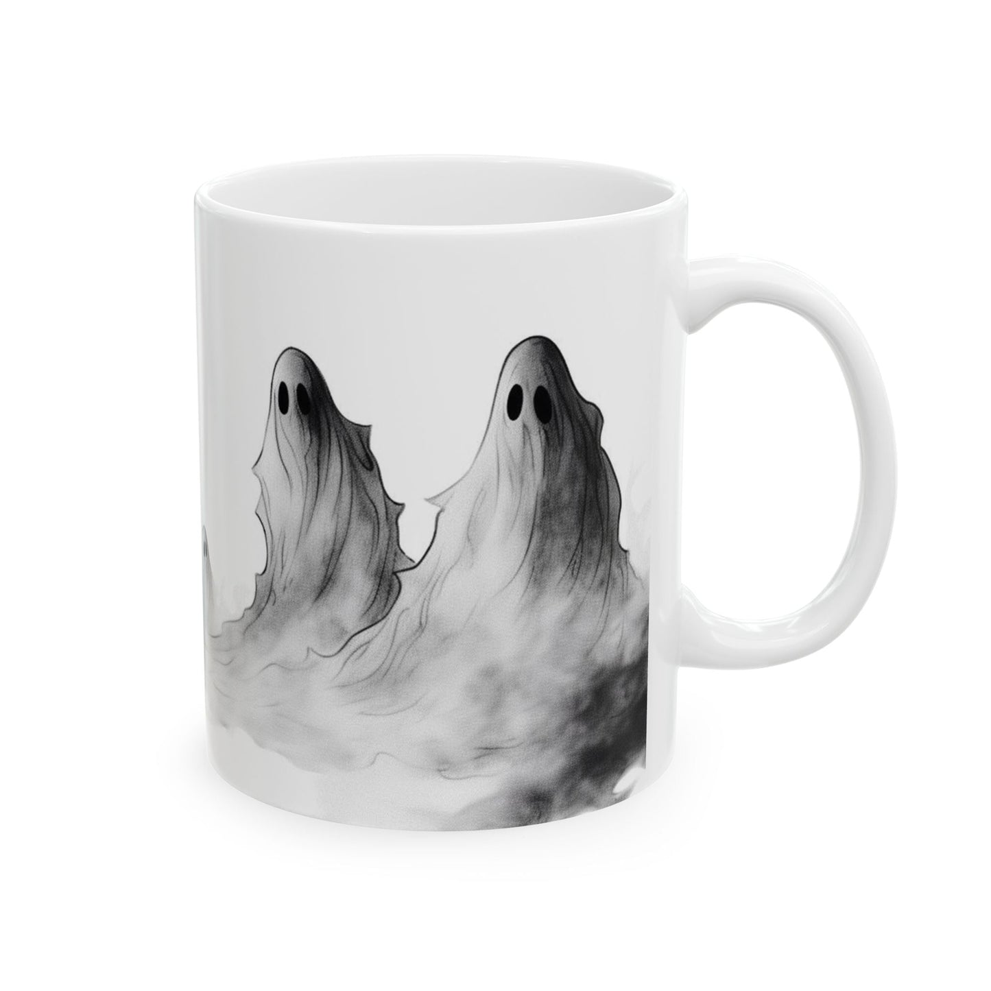 Ghostly Ceramic Mug, (11oz, 15oz)