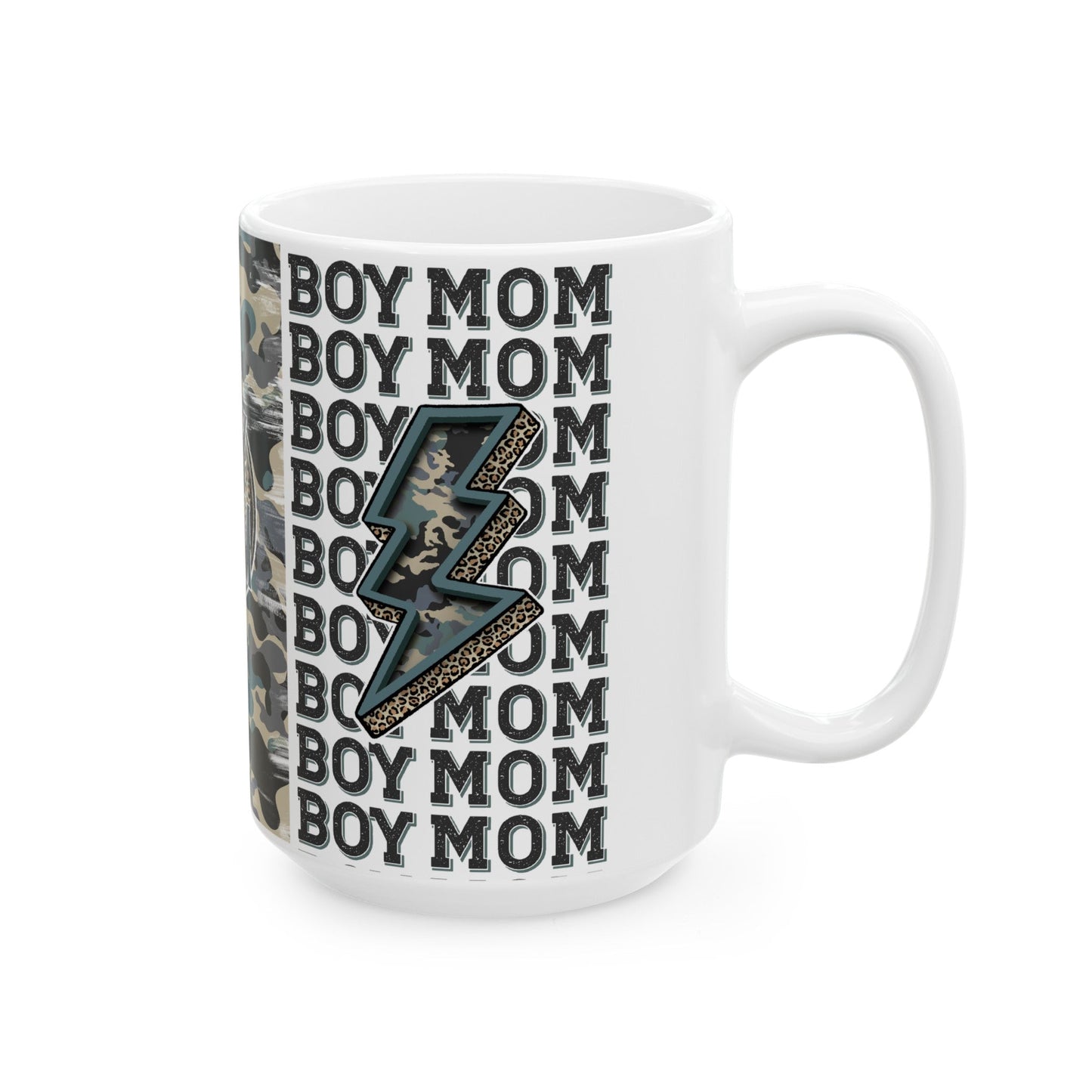 Camo Boy Mom Ceramic Mug, (11oz, 15oz)