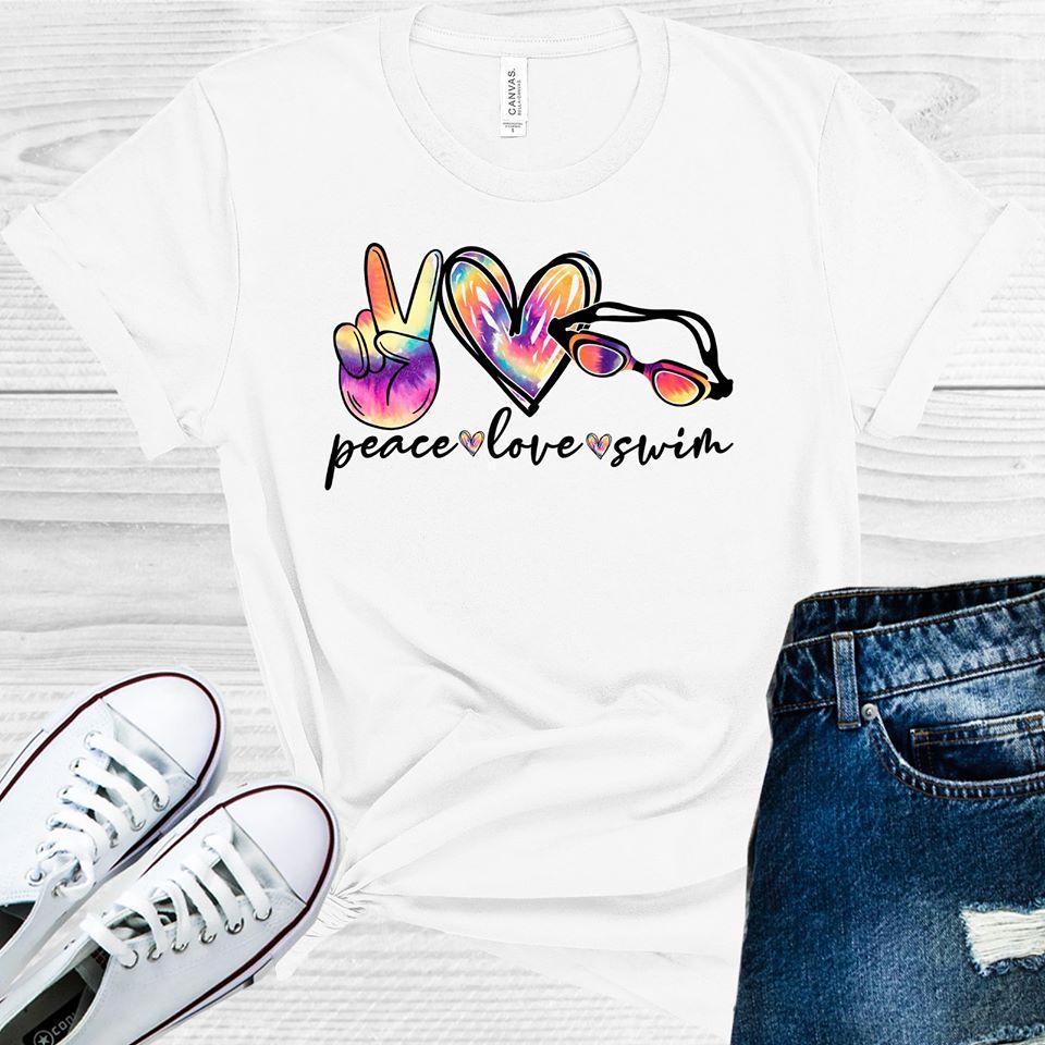 Peace Love Swim Graphic Tee