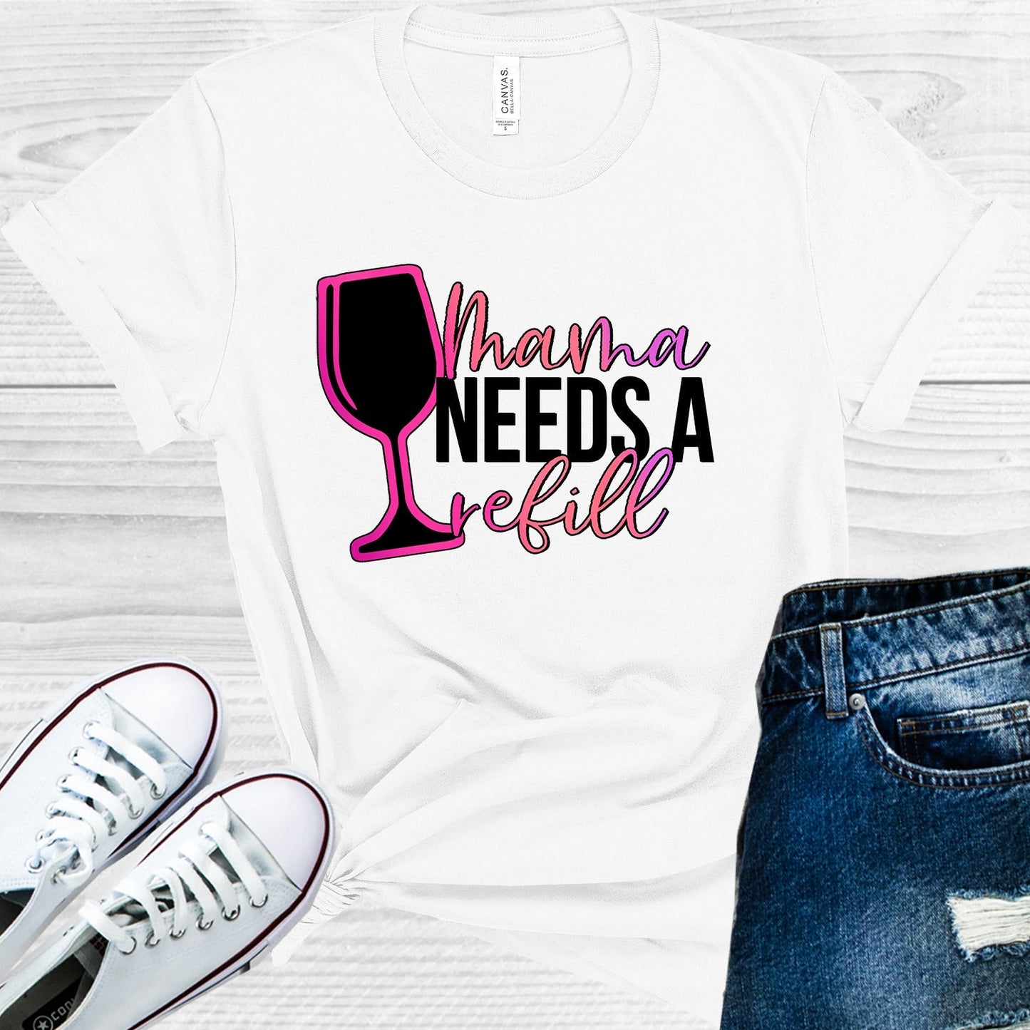 Mama Needs a Refill Graphic Tee