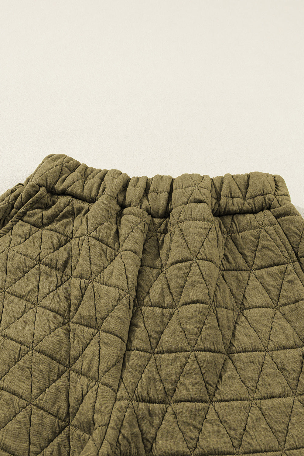 Blackish Green Plus Size Quarter Buttoned Pocketed Quilted Sweatshirt