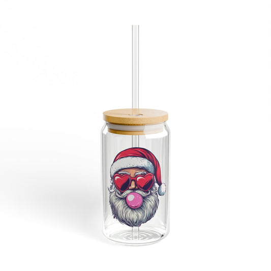 Bubble Gum Santa Sipper Glass, 16oz