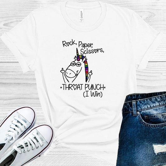 Rock Paper Scissors Throat Punch I Win Graphic Tee