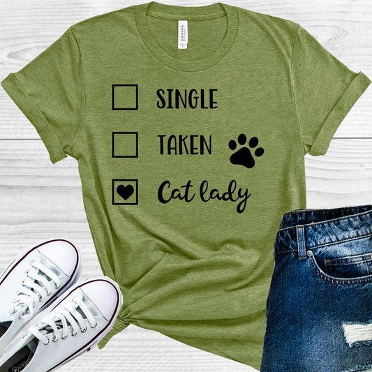 Single Taken Cat Lady Graphic Tee