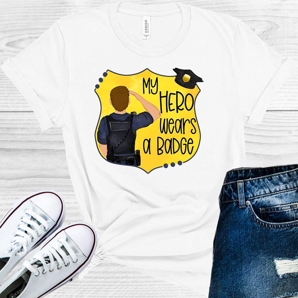 My Hero Wears a Badge Graphic Tee
