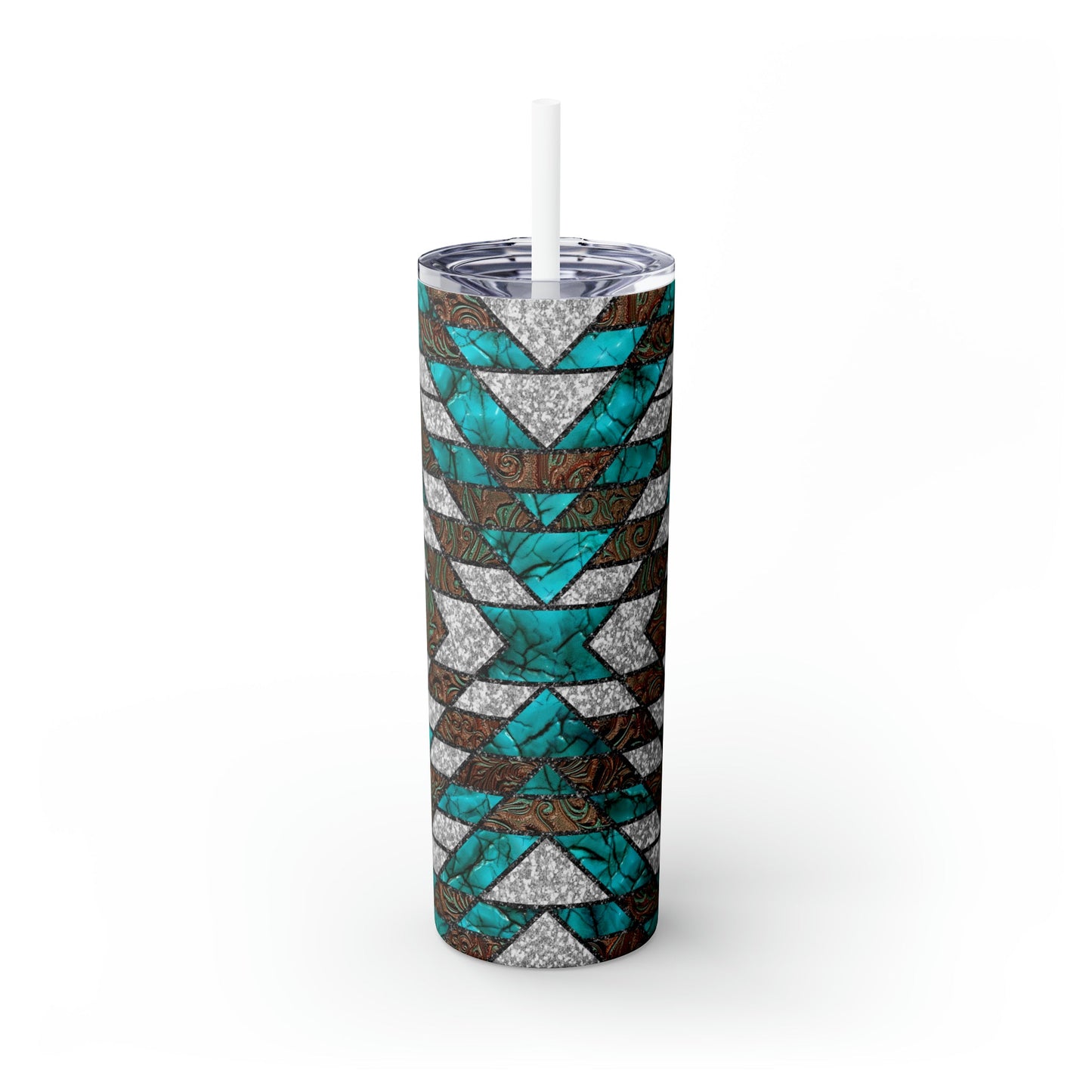 Southwest Pattern Skinny Tumbler with Straw, 20oz