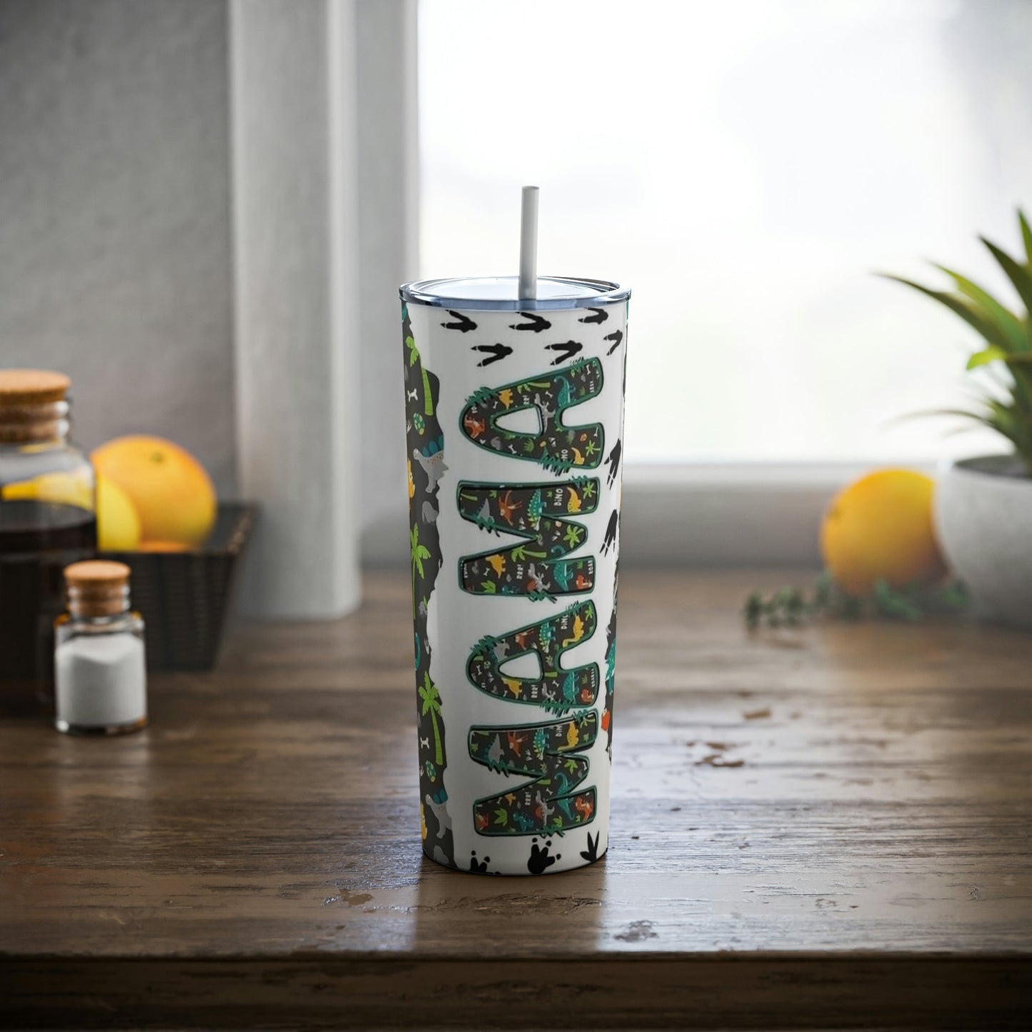 Dino Mama-Skinny Tumbler