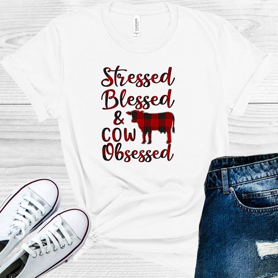 Stressed Blessed & Cow Obsessed Graphic Tee
