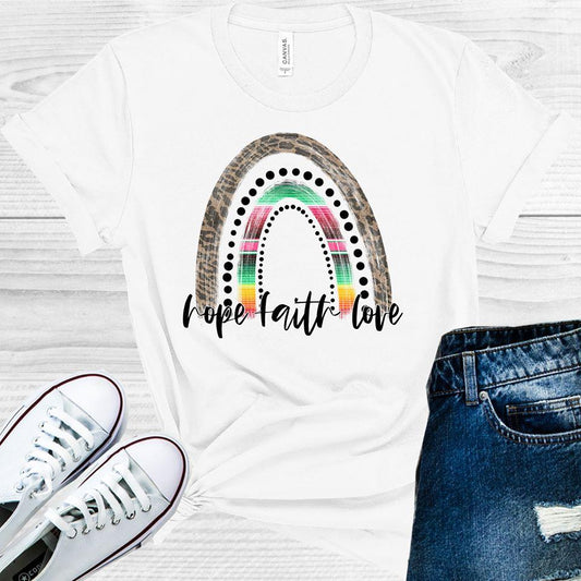 Hope Faith Love Rainbow Graphic Tee