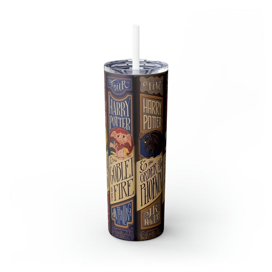 HP Books Skinny Tumbler with Straw, 20oz