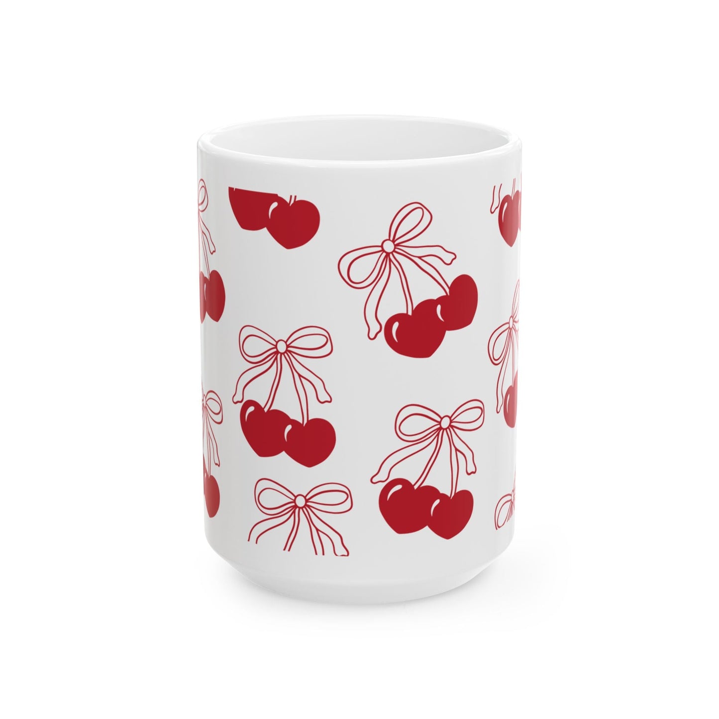 Cherry Hearts Ceramic Mug, (11oz, 15oz)