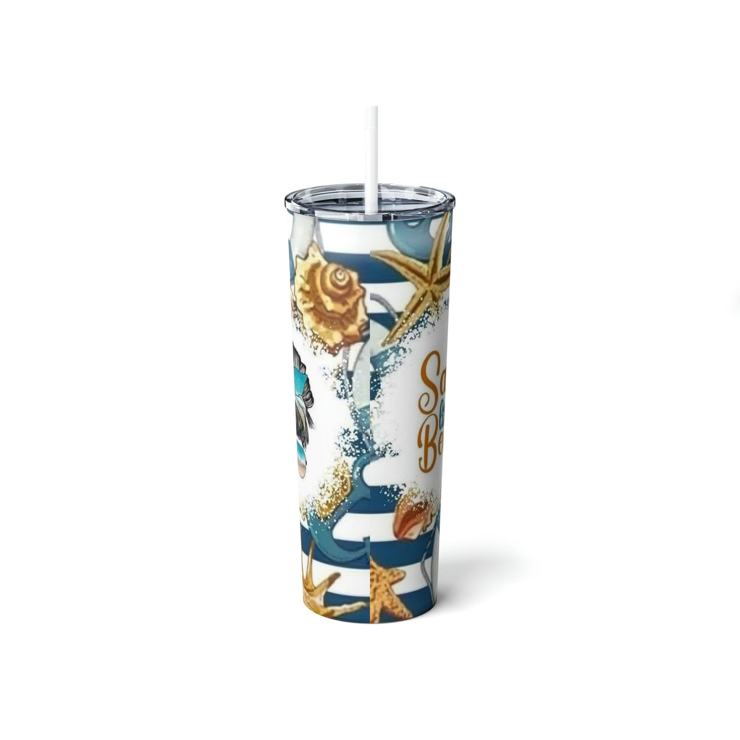 Salty Little Beach Skinny Tumbler