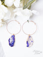 Special Collection Geode Hoop Earrings, Royal Blue