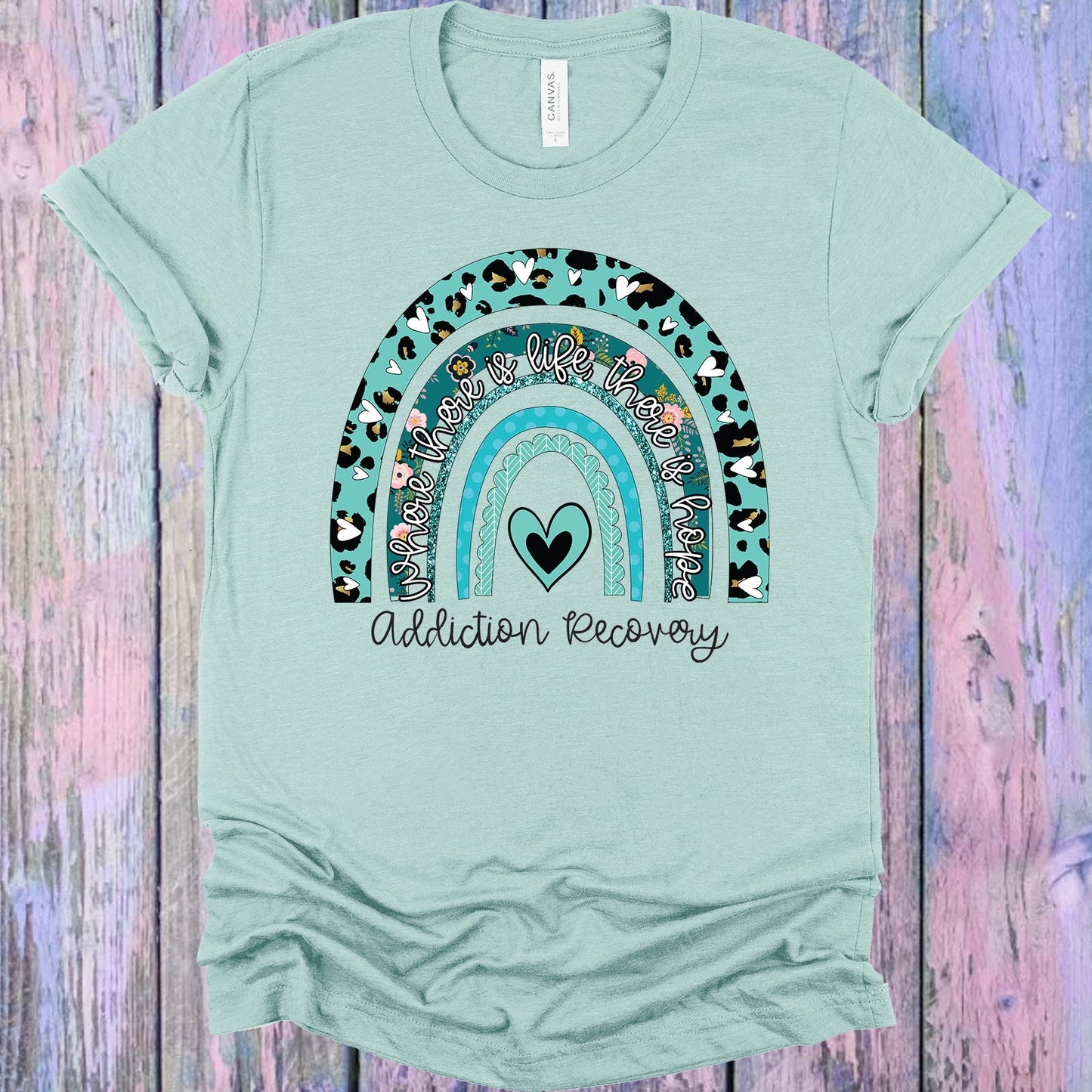 Addiction Recovery Rainbow Graphic Tee