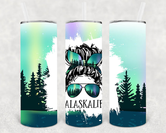 Alaska Life #alaskalife 20 oz Skinny Tumbler